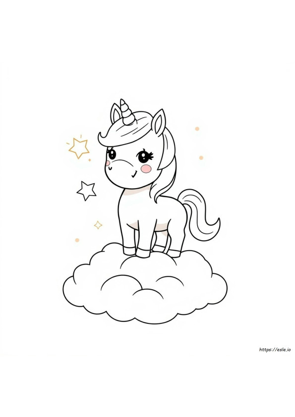Super Cute Cute Kawaii Unicorn Coloring Pages