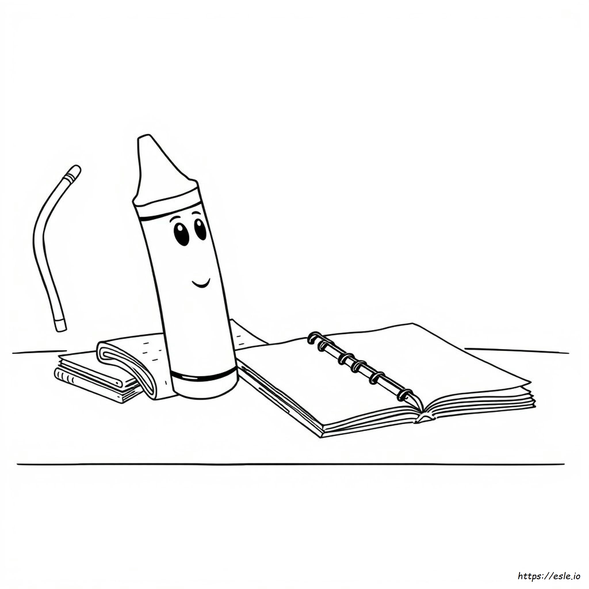 Pink Crayon Coloring Page