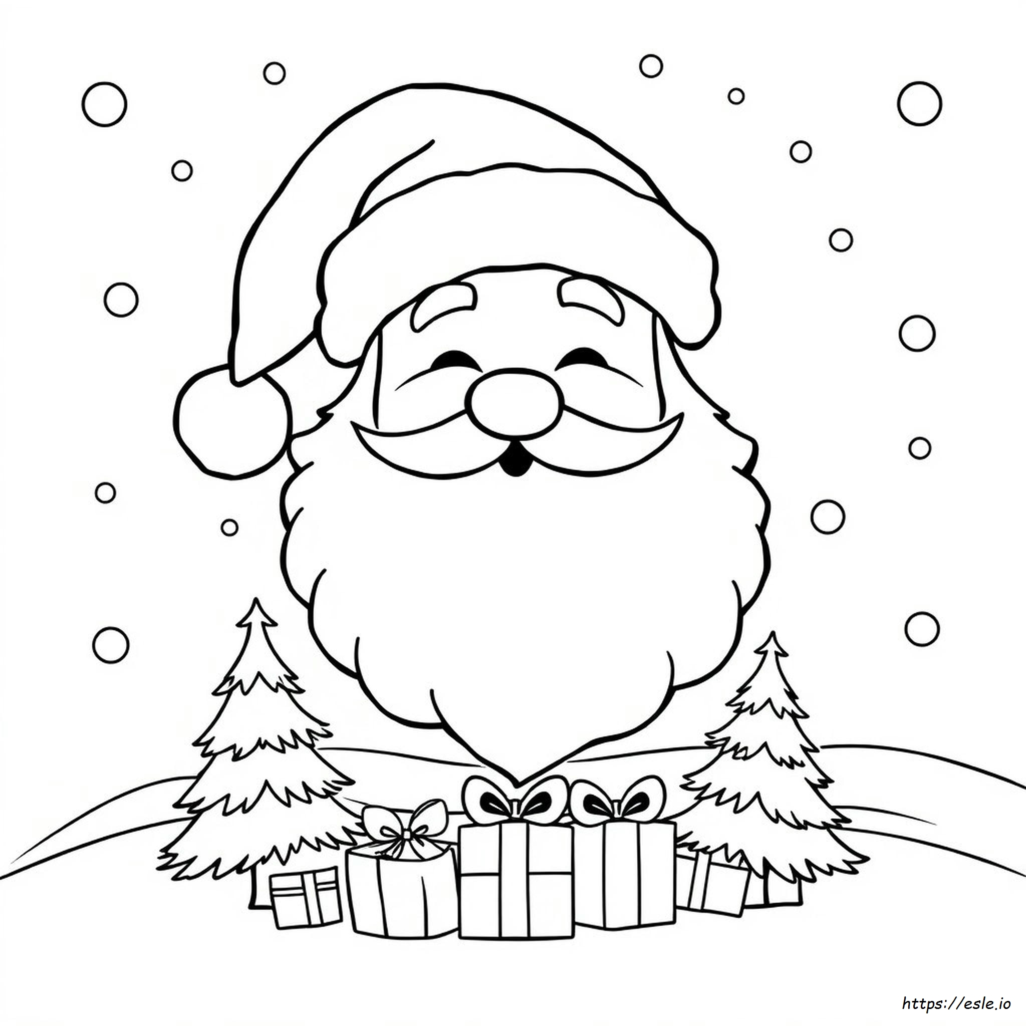 Santa Face For Colouring