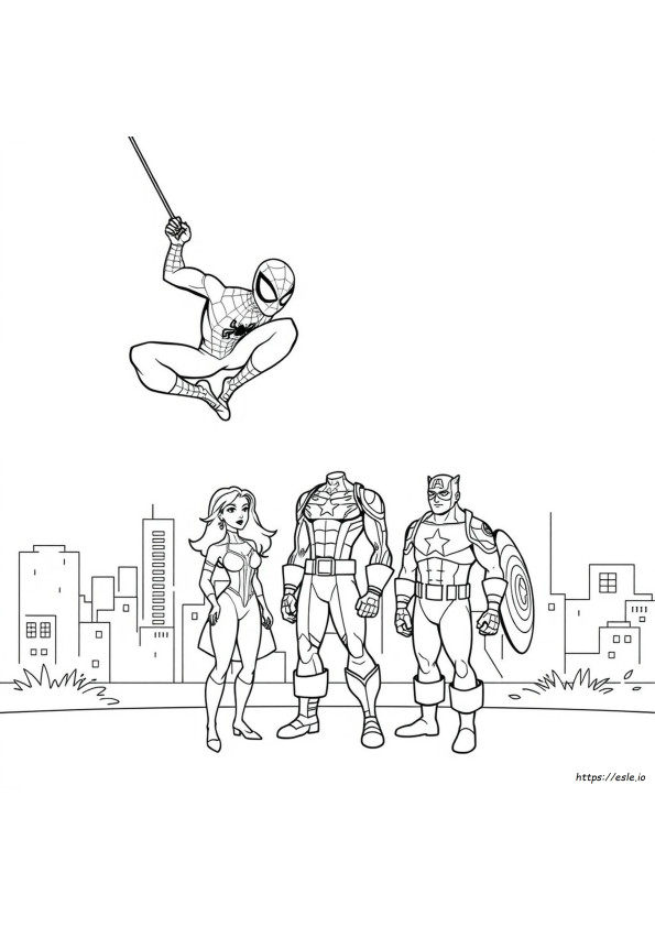 Planșe De Colorat Spidey Și Prietenii Săi Uimitori