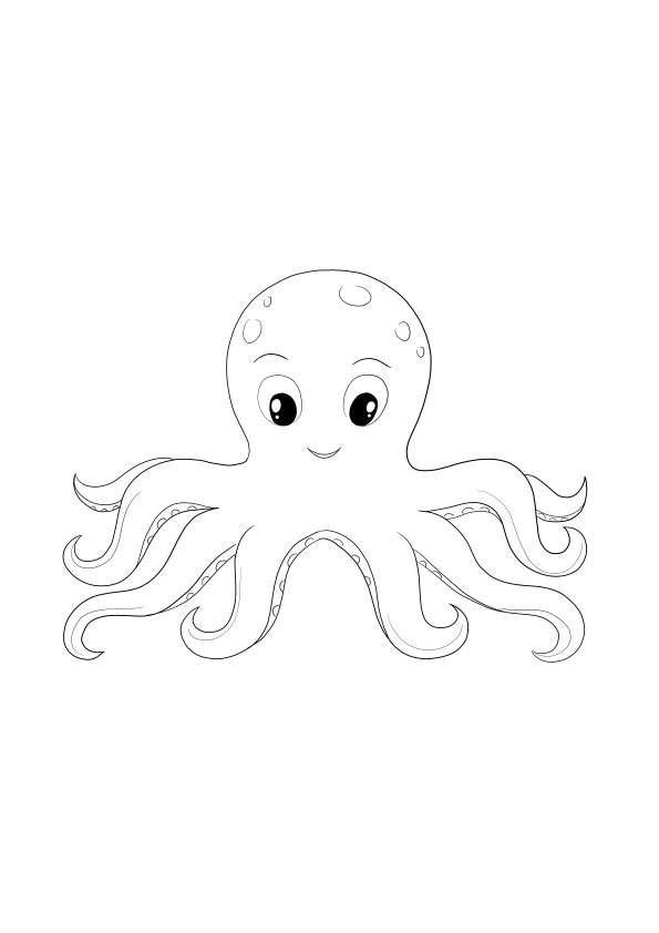 Desen de colorat Octopus gratuită de imprimat și simplu de colorat