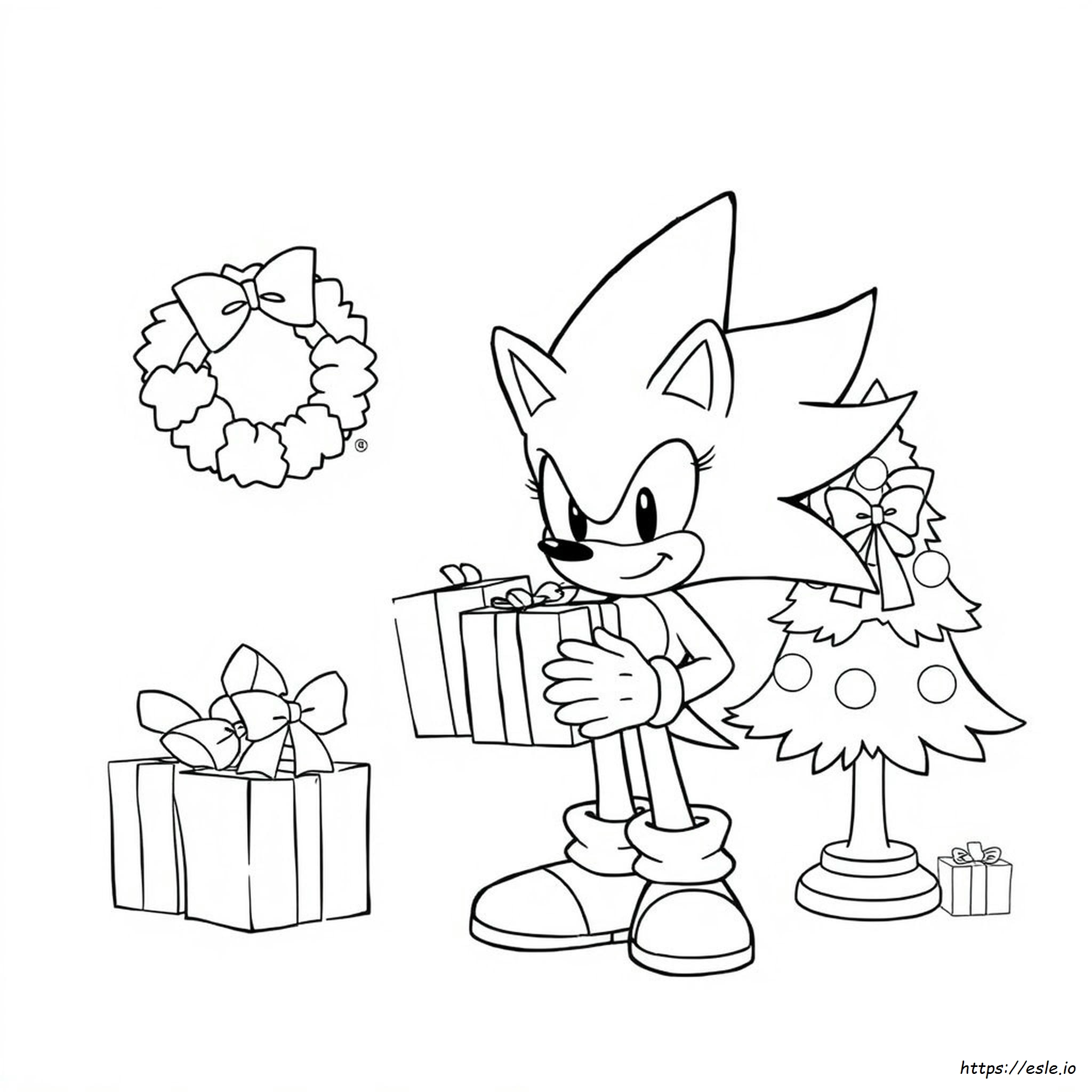 Merry Christmas Sonic Christmas Coloring Pages