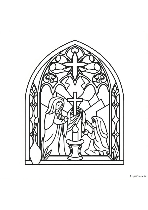 Disegni Da Colorare Con Vetrate Colorate Cristiane