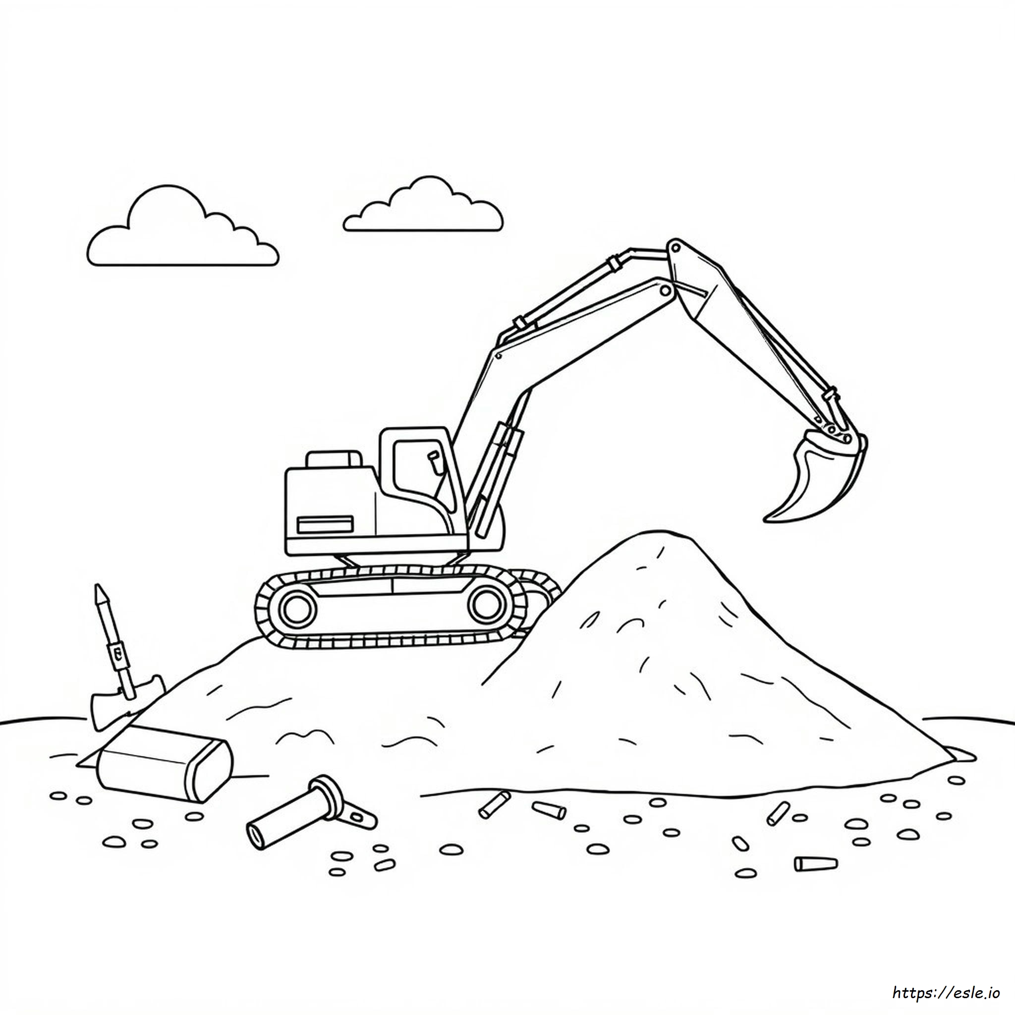 Excavator Coloring Page Free