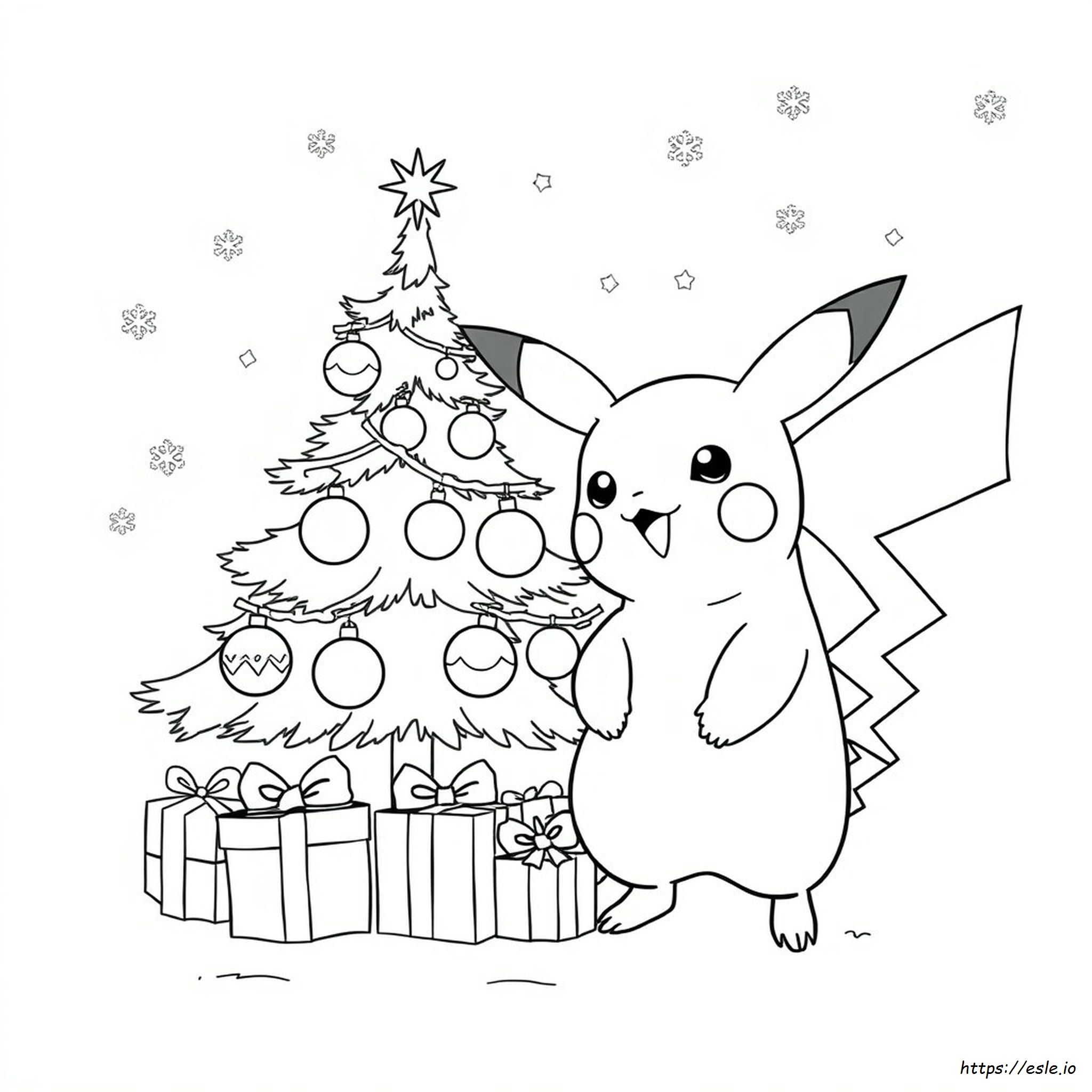 Pokemon Christmas Colouring In