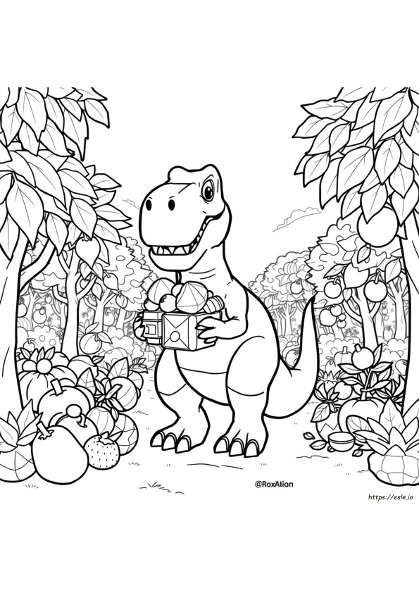 T Rex Fruit Blox Fruits Ausmalbilder