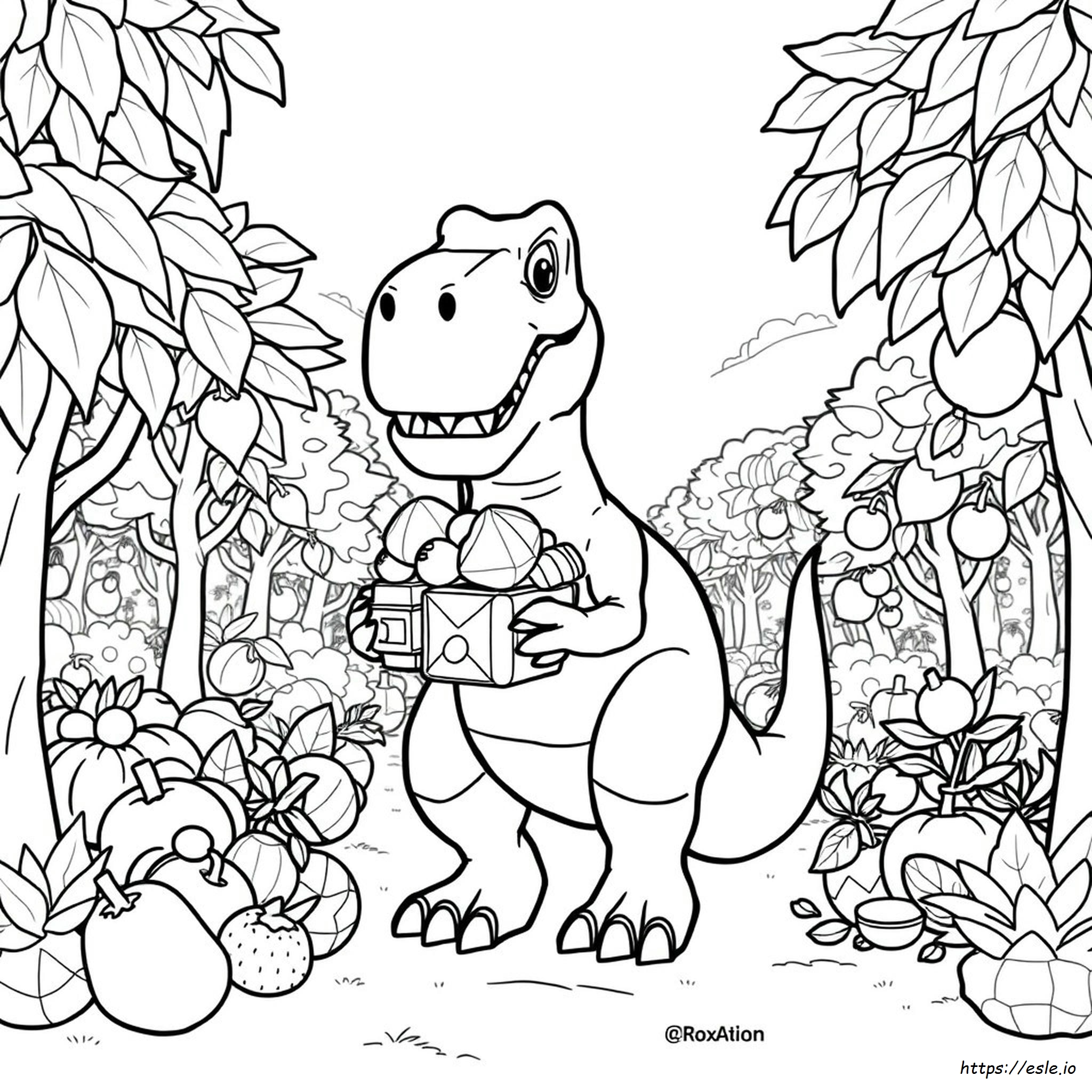 T Rex Fruit Blox Fruits Coloring Page