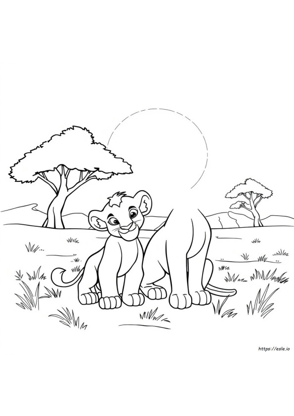 Simba E Nala Disegni Da Colorare