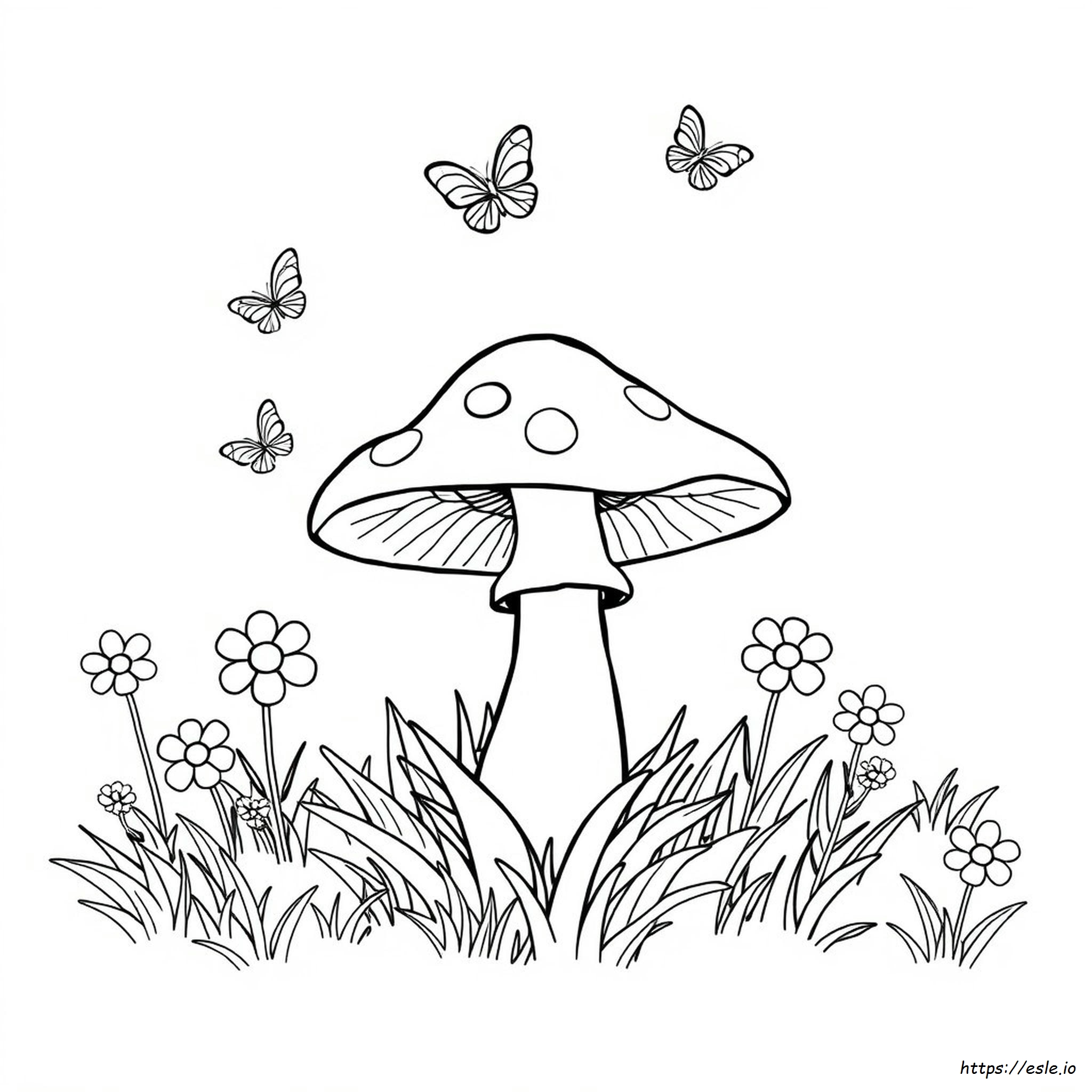 Cartoon Mushroom Coloring Pages