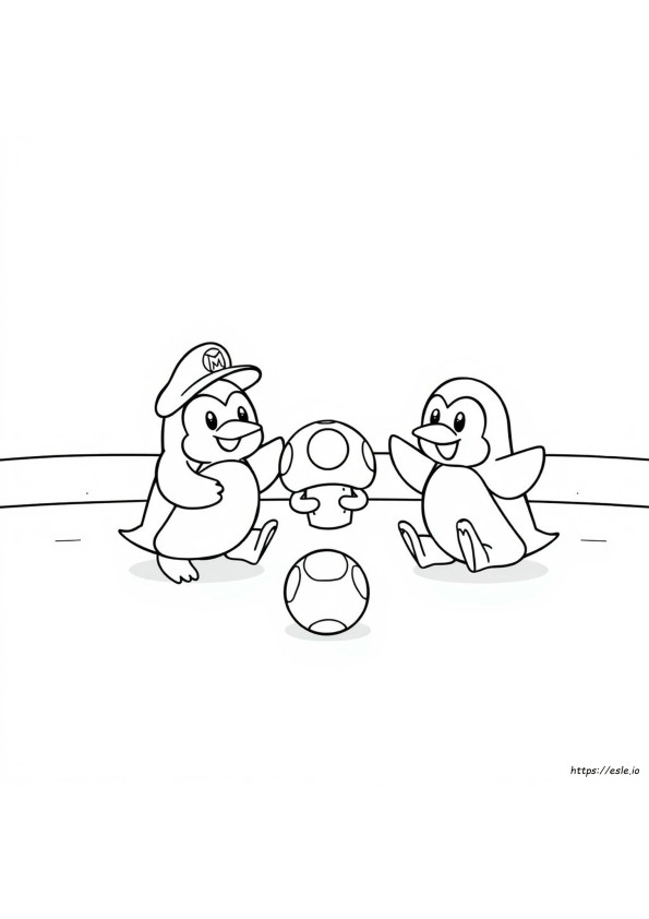 Penguin Mario Coloring Pages