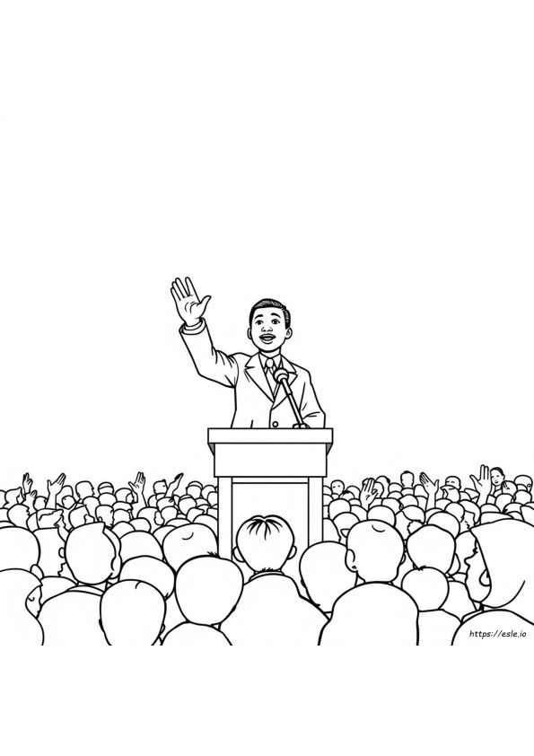 Tulostettava Martin Luther King Jr. Värityskuva