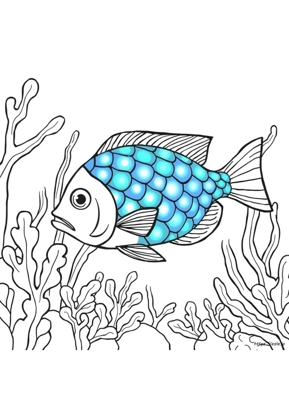 Fish With Scales Coloring Page