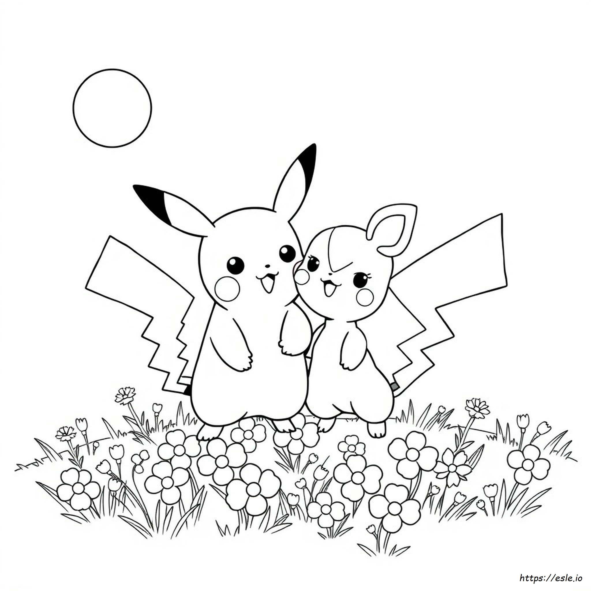 Pikachu And Mew Coloring Page