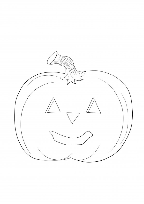 Scary Halloween pumpkin free printable to color for kids