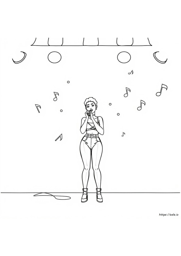 Rihanna Colouring Pages