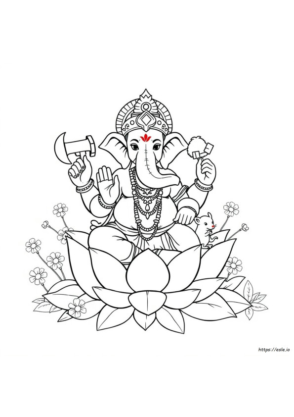 Lord Ganesha Colouring Pages