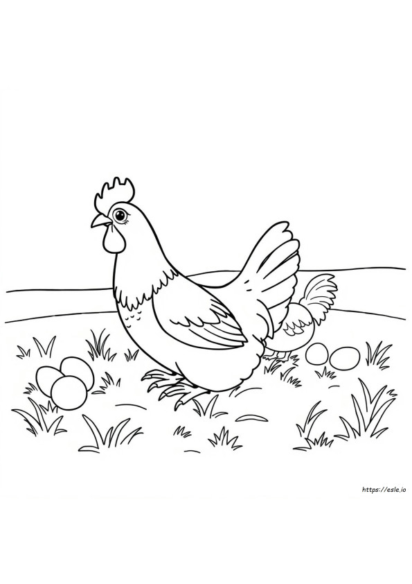 Chicken Coloring Book Pages