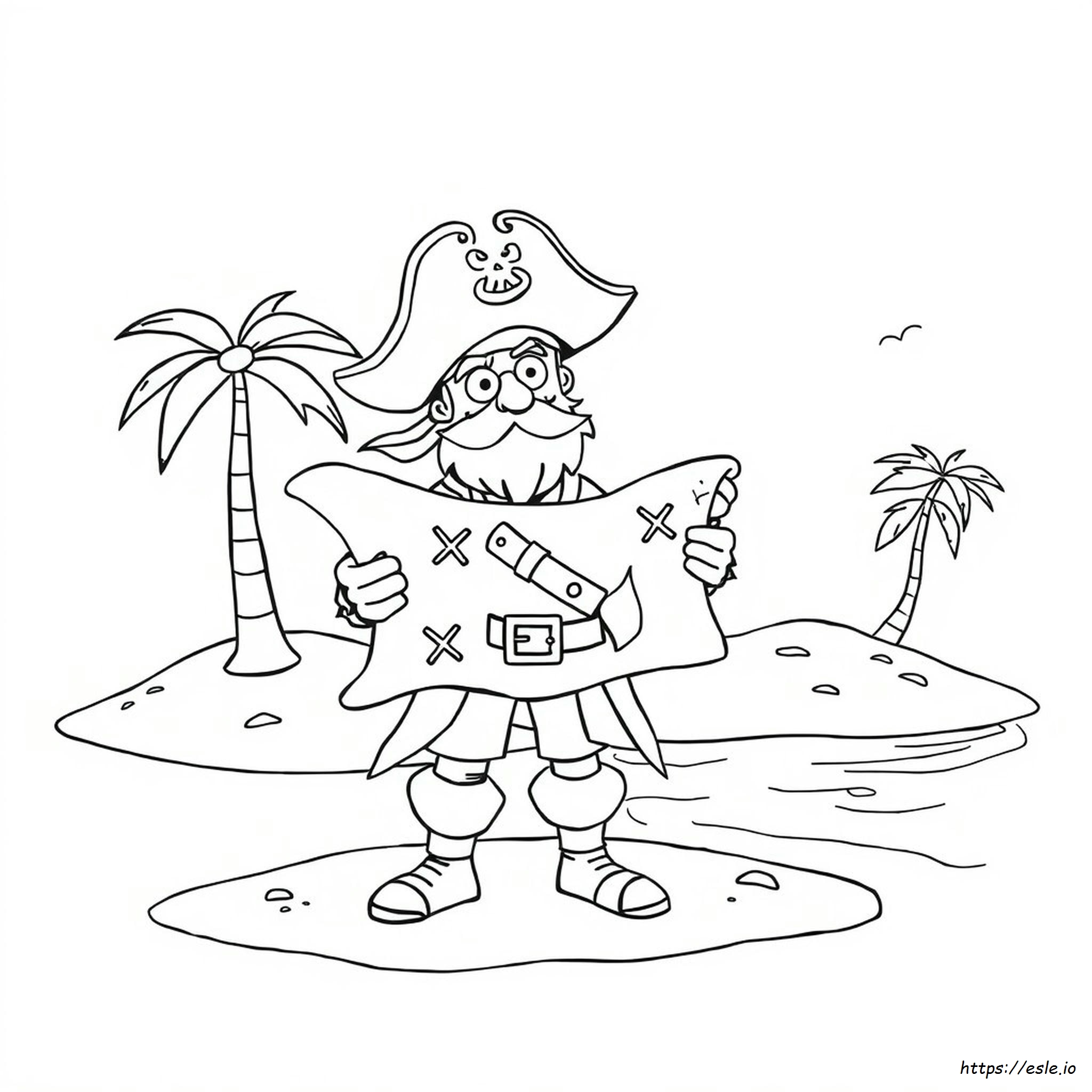 Pirate Treasure Map Coloring Page