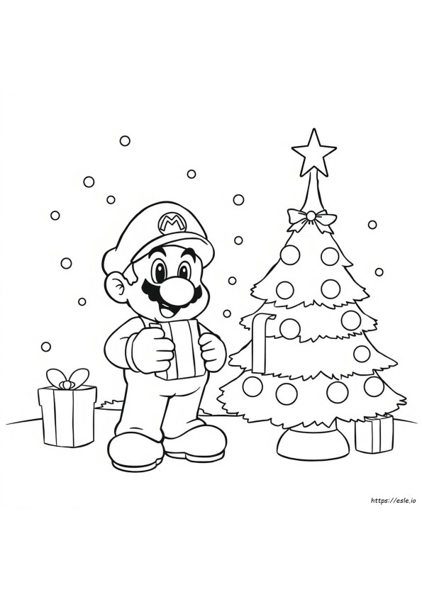 Mario Christmas Coloring Sheet