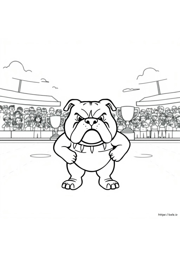 Mascotă Bulldog De Colorat