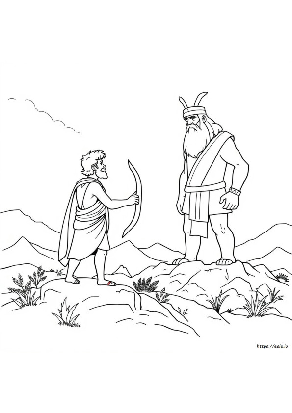 Dawid I Goliat Kolorowanka