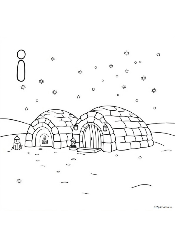 I Is For Igloo Coloring Page