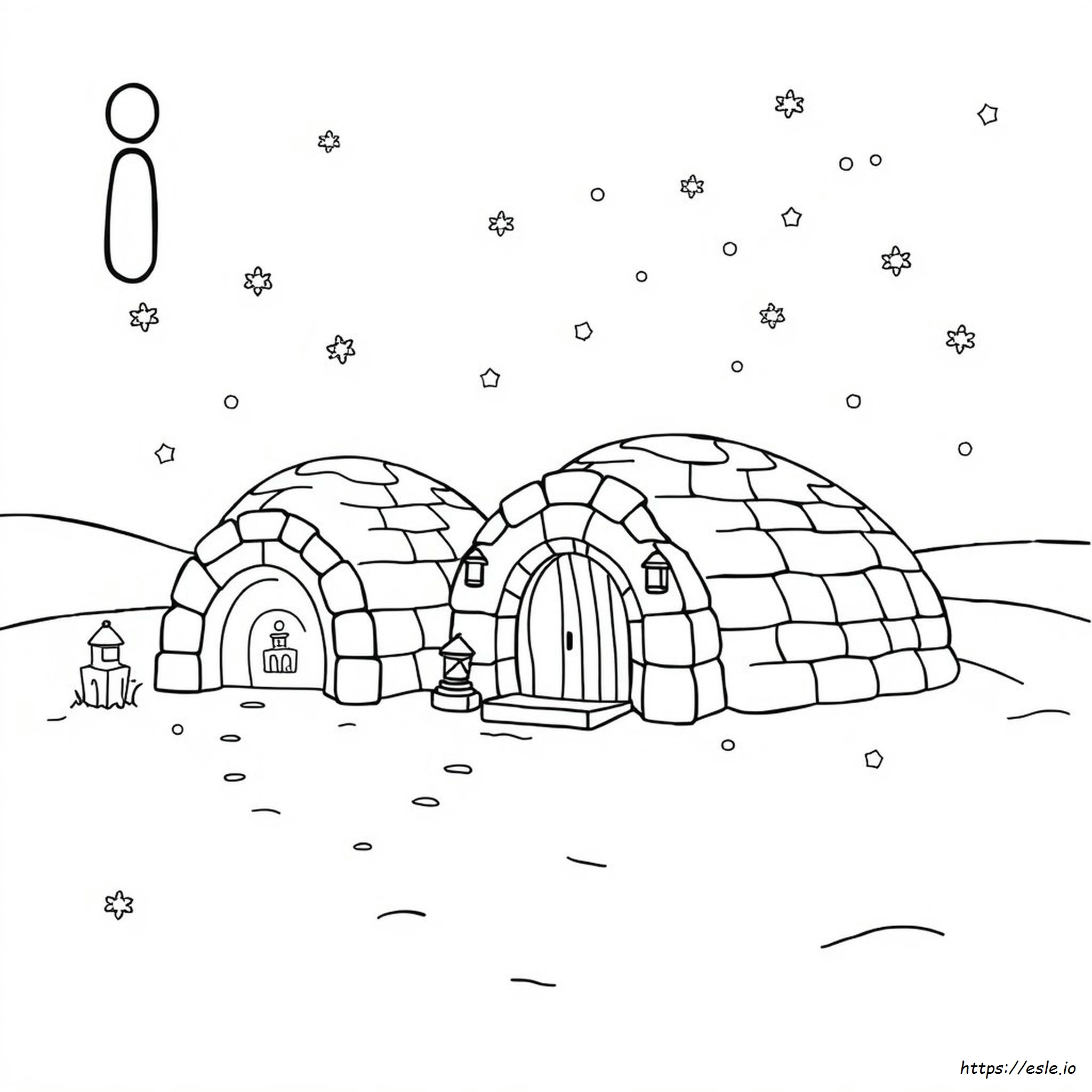 I Is For Igloo Coloring Page