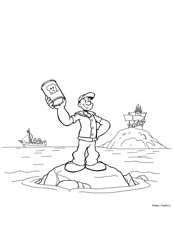 Popeye Para Colorear
