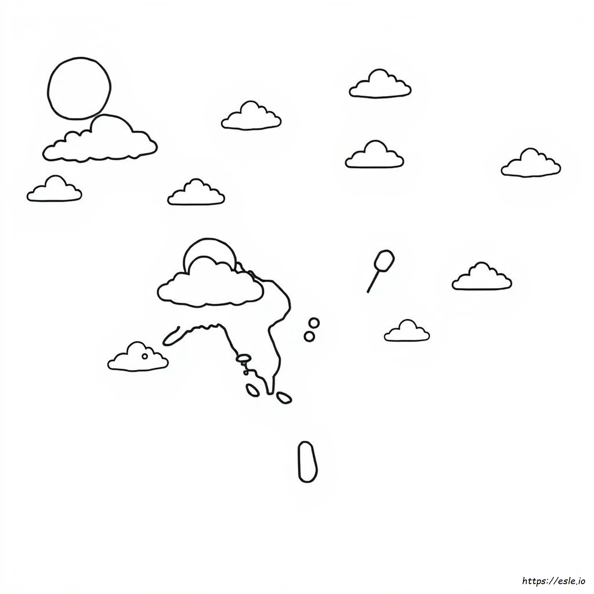 Weather Map Coloring Page