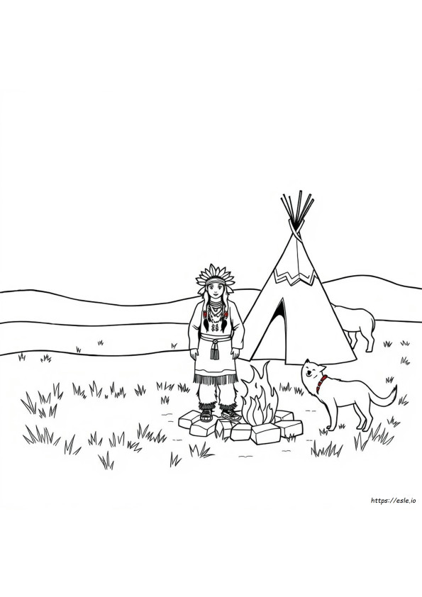 Pagini De Colorat Nativi Americani