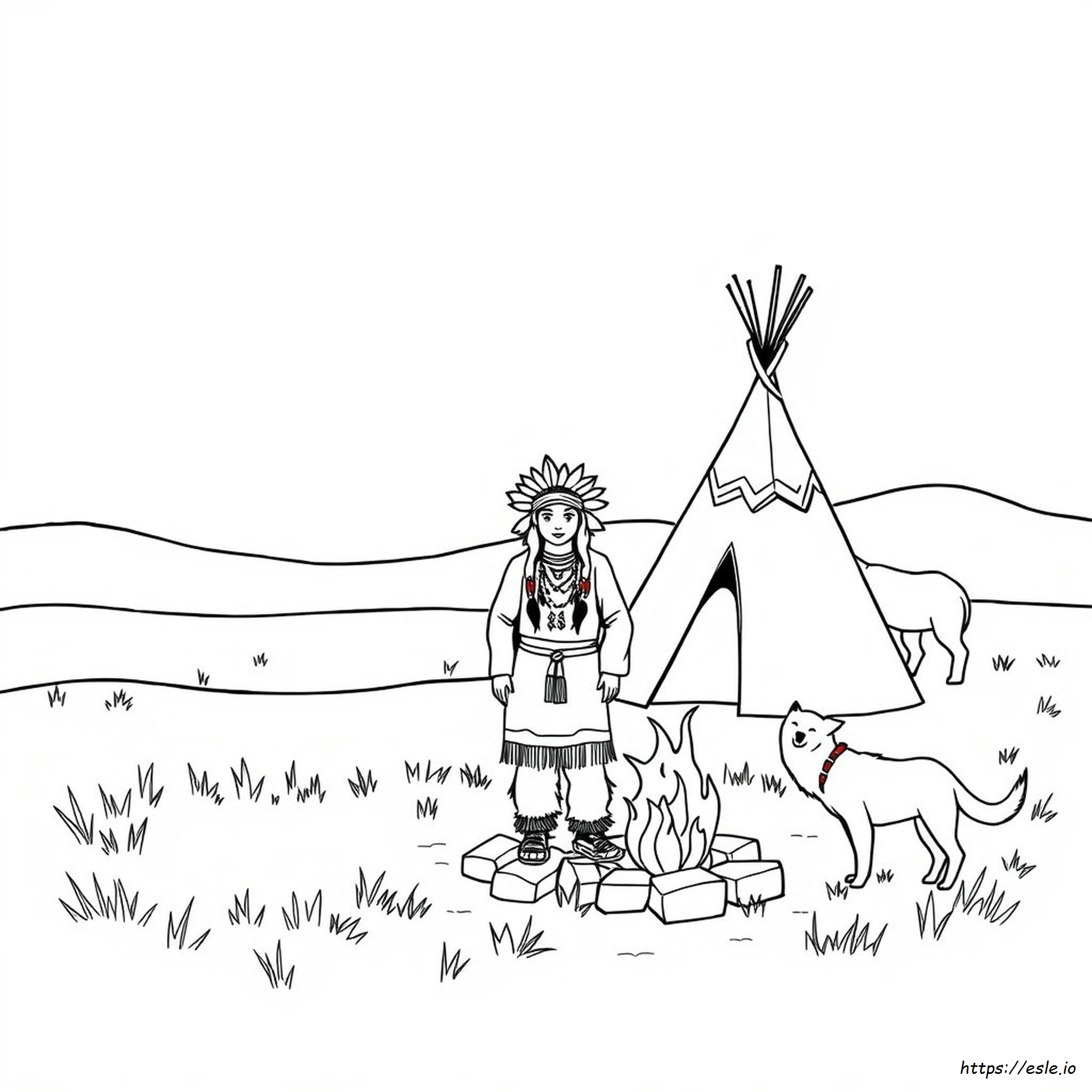 Coloriages Amérindiens