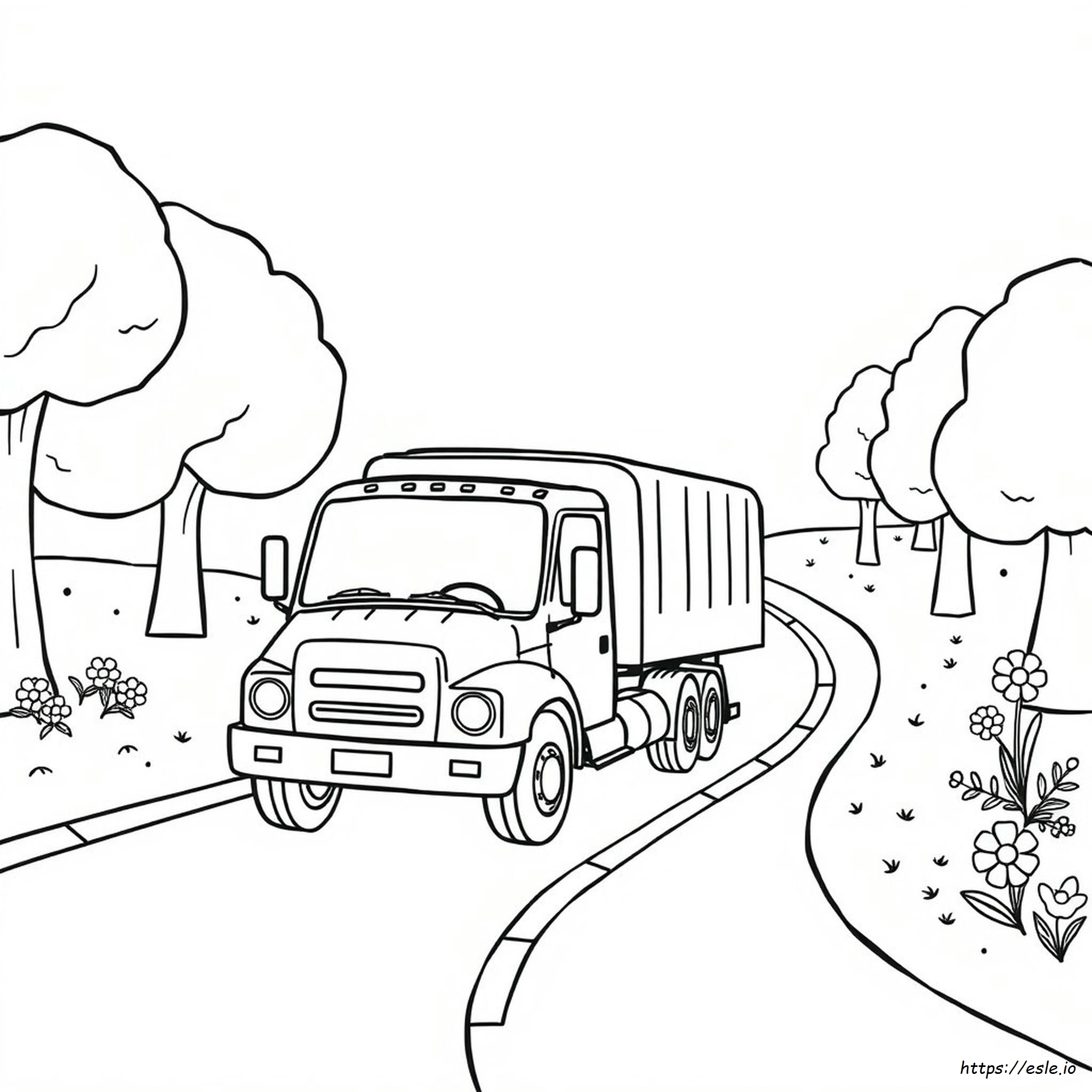 Dessin De Camion À Colorier