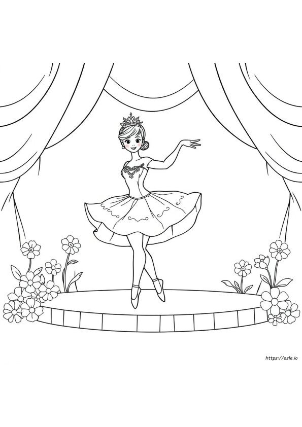 Princess Ballerina Coloring Pages