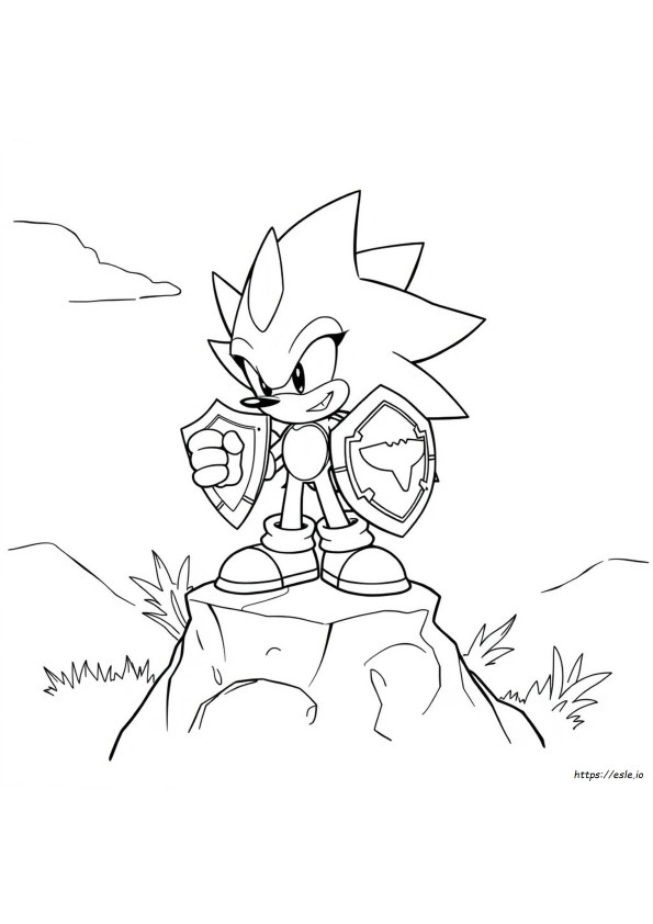 Coloring Super Sonic The Hedgehog Sonic De Colorat