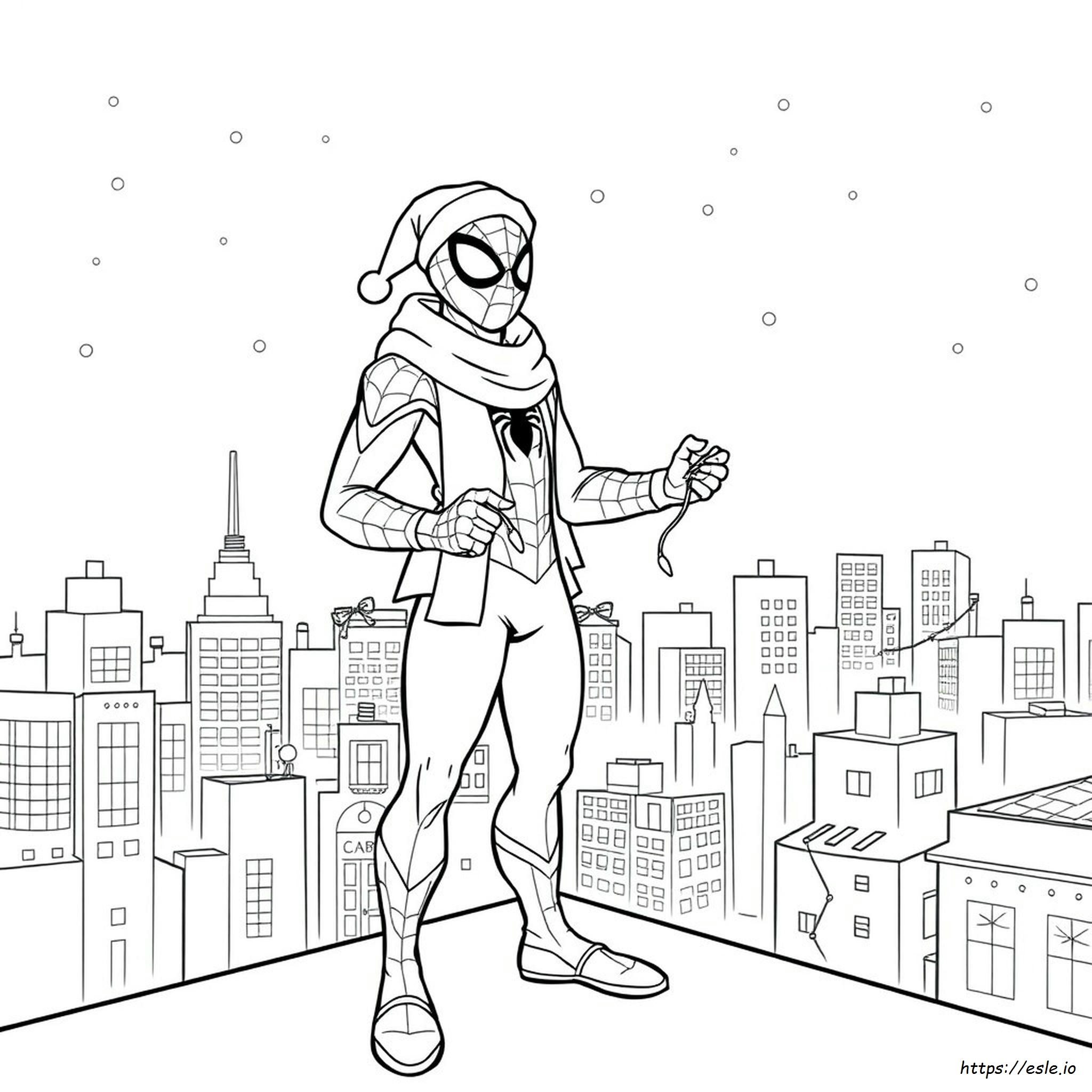 Spiderman Christmas Coloring Pages