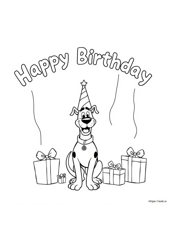Scooby Doo Happy Birthday Coloring Pages