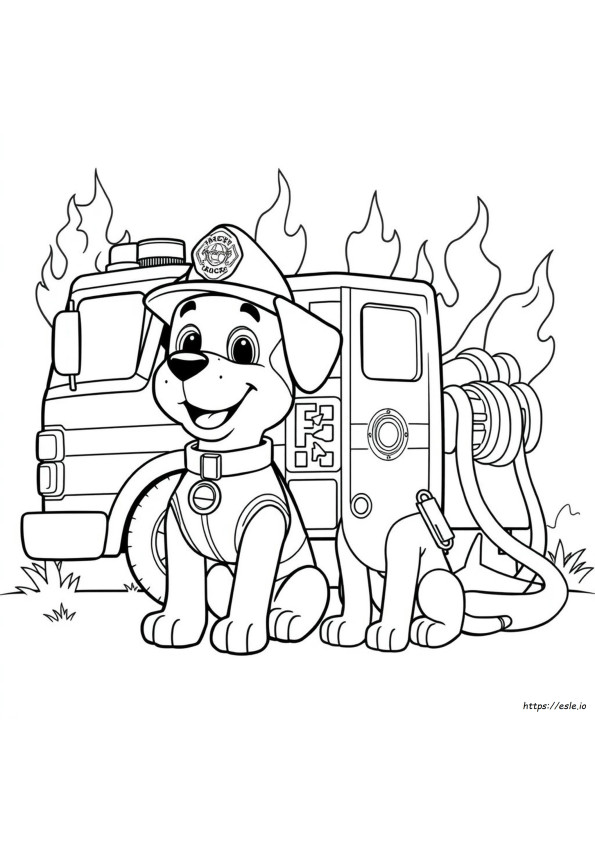 Firefighter Dog Coloring Pages