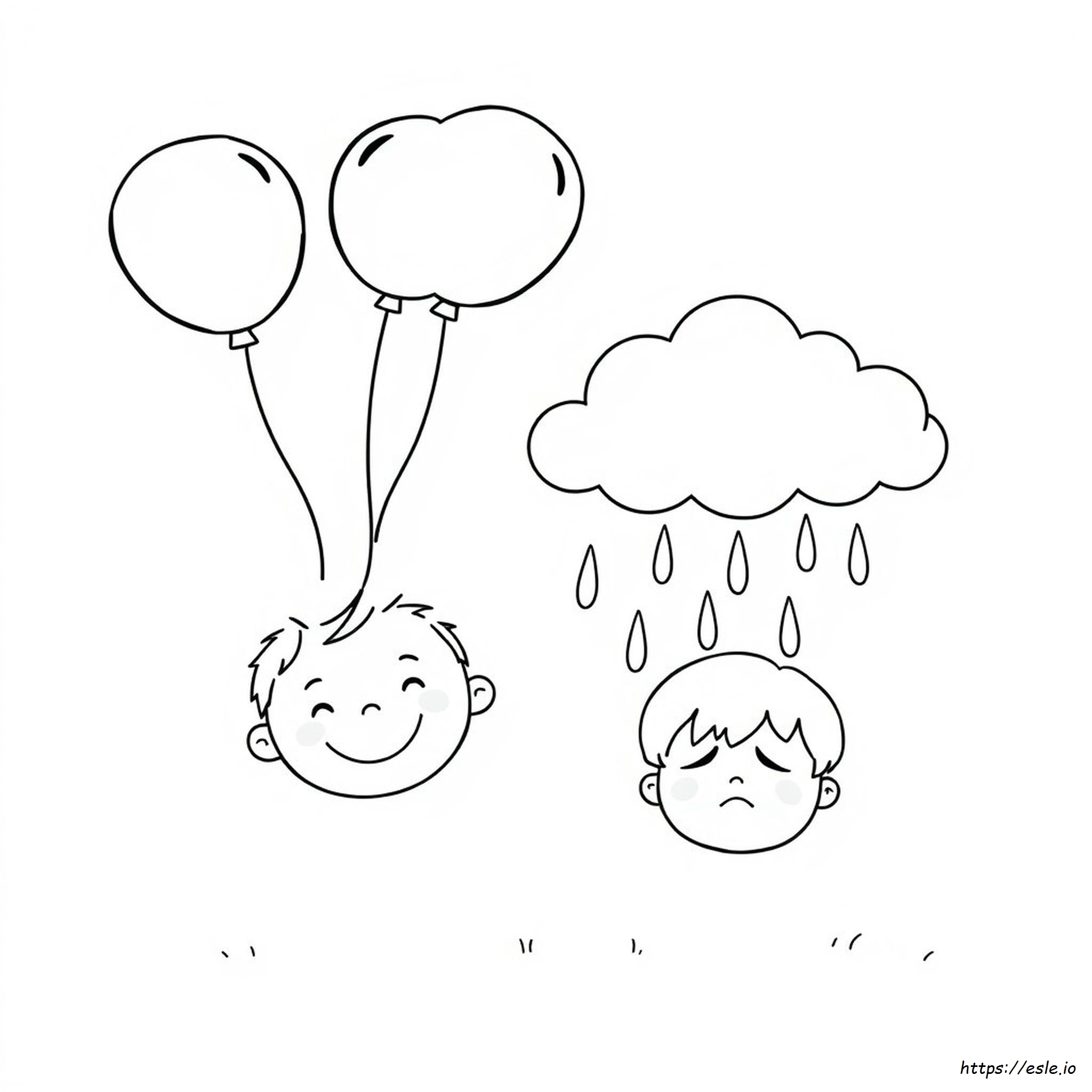 Joy And Sadness Coloring Page