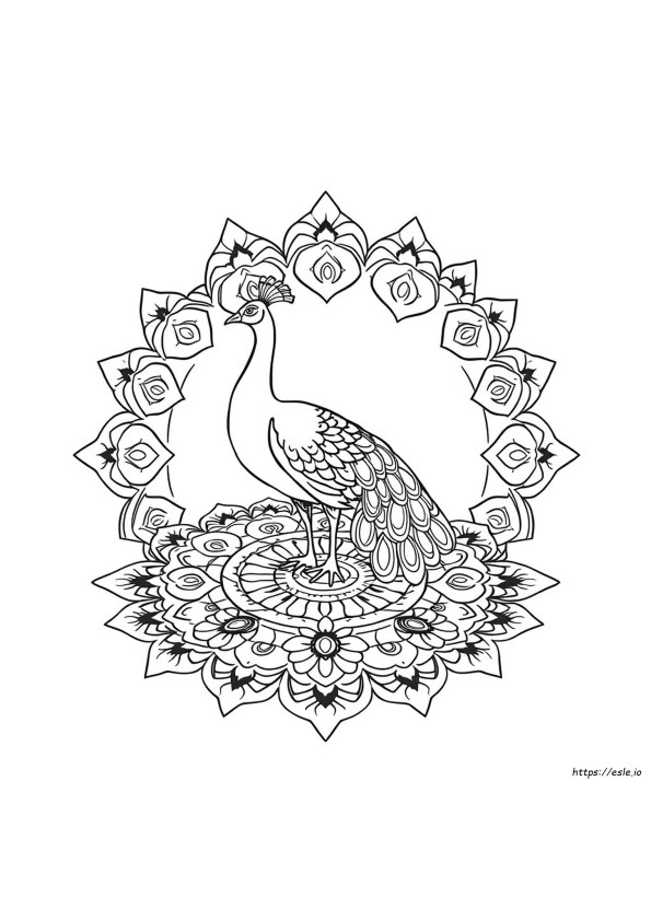 Printable Peacock Rangoli Colouring Pages