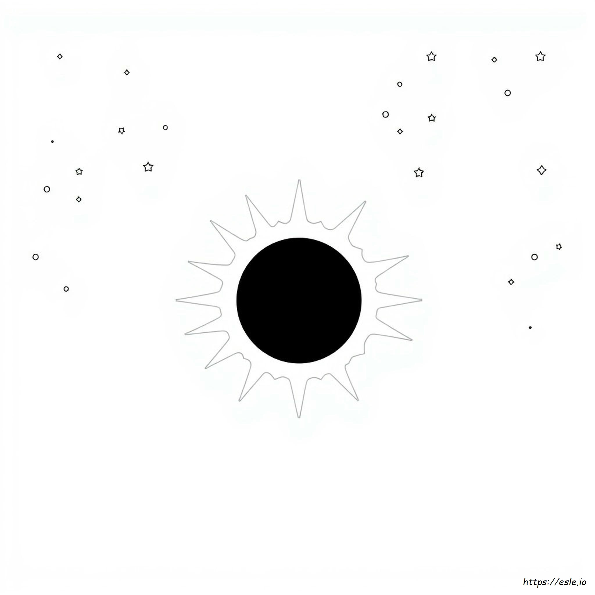 Solar Eclipse Coloring Page 2024 Free