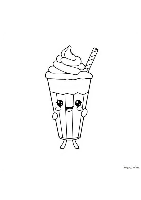 Milkshake Kawaii Fofo Para Colorir