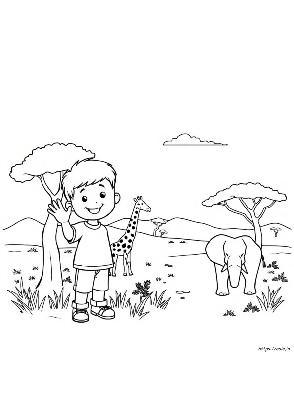 Kindergarten Africa Coloring Page
