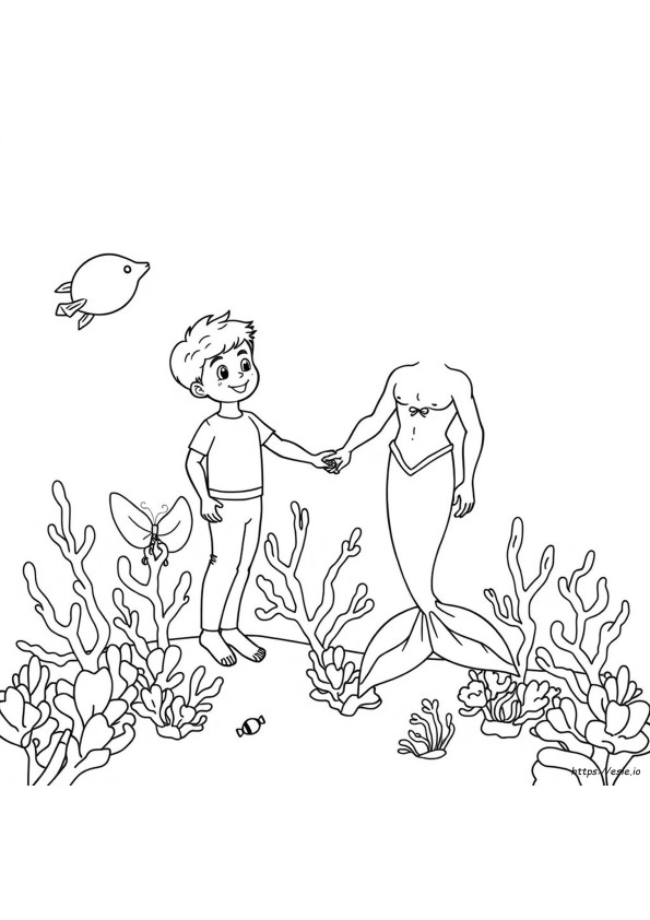 Pagina Da Colorare Del Tritone Bambino