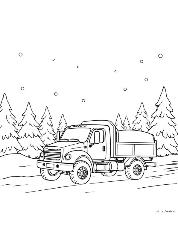 Winter Truck Coloring Page