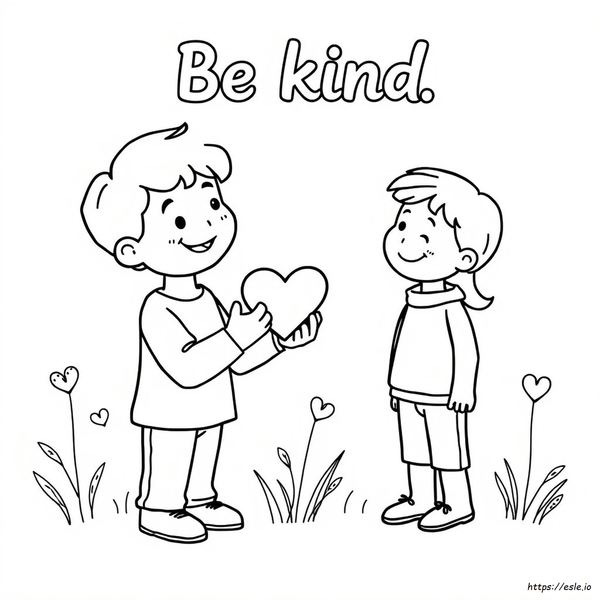 Be Kind Coloring Page Printable