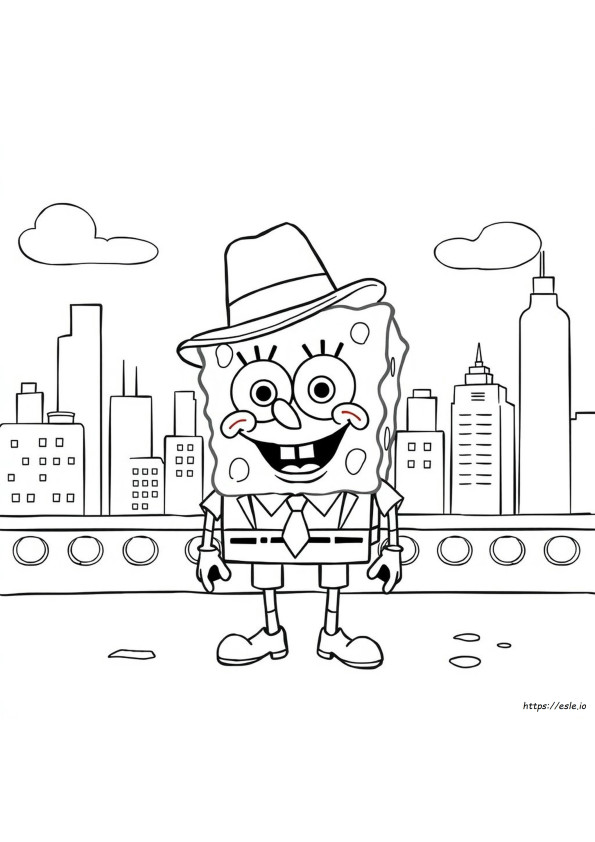 Coloring Pages Of Gangster Spongebob