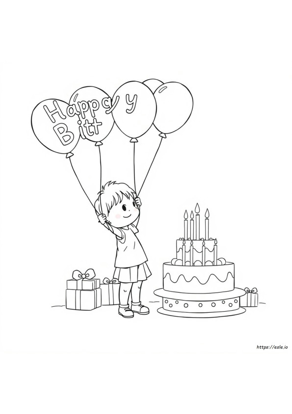 Birthday Balloon Coloring Pages