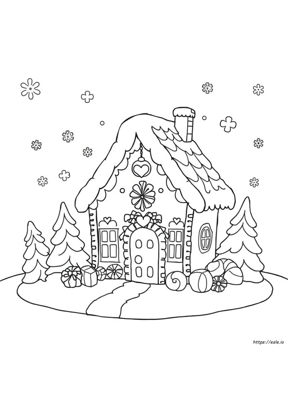 Gingerbread House Coloring Page