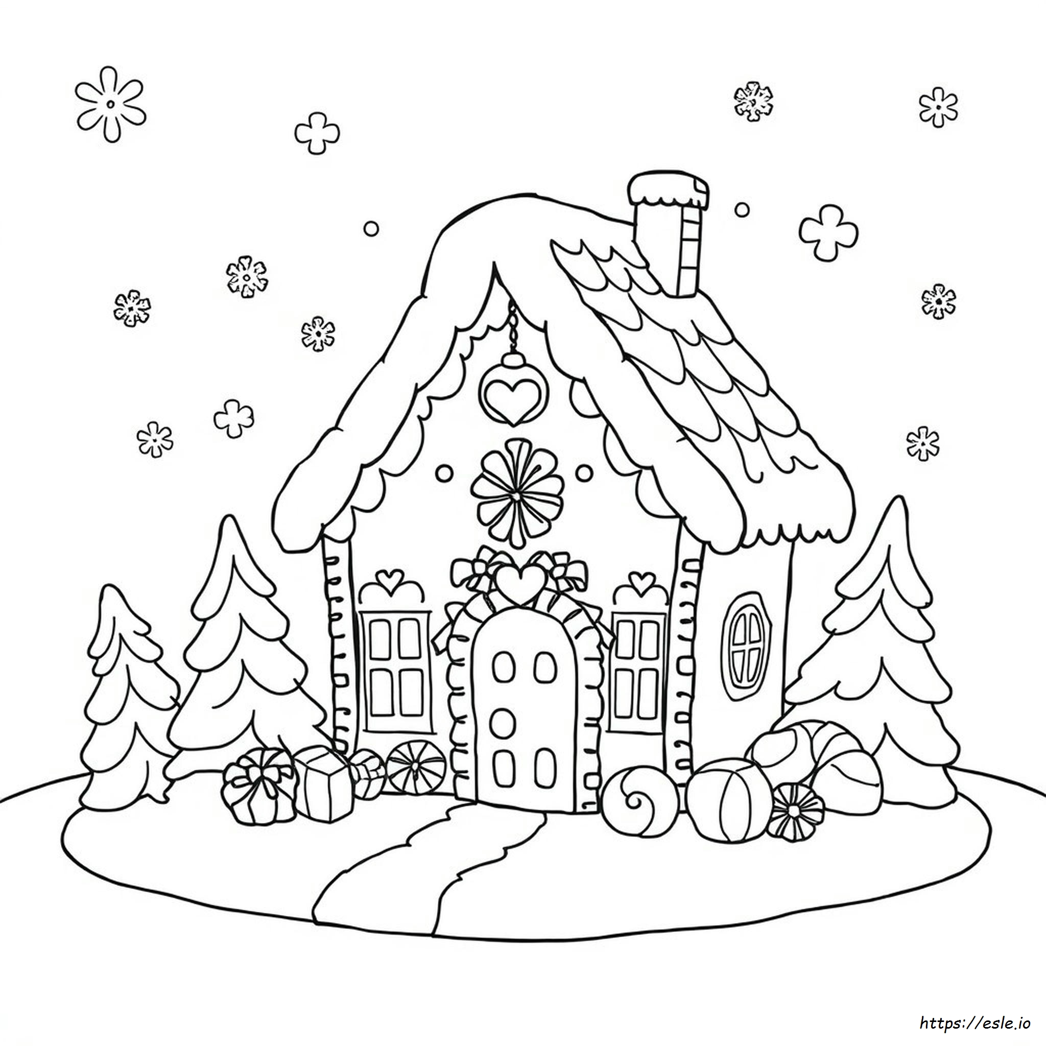 Gingerbread House Coloring Page