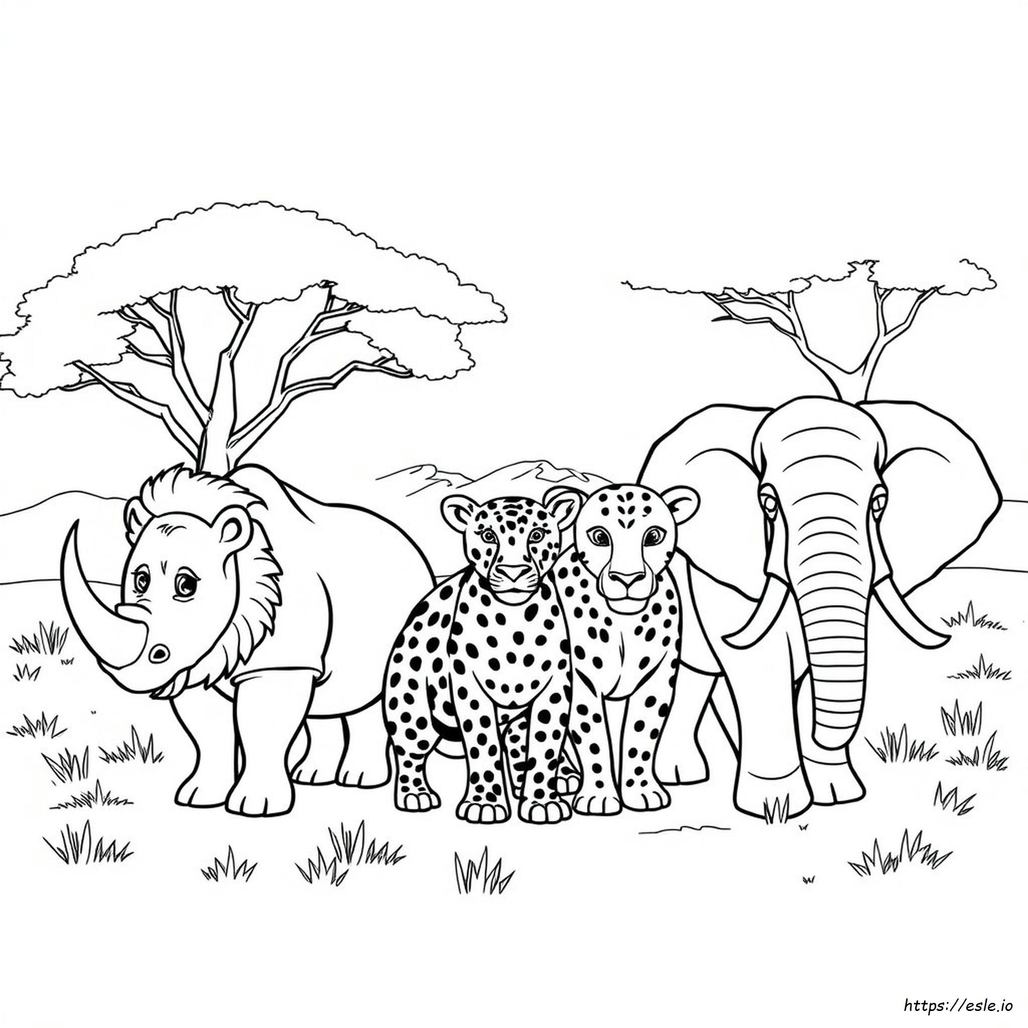 Printable Big 5 Colouring Pages